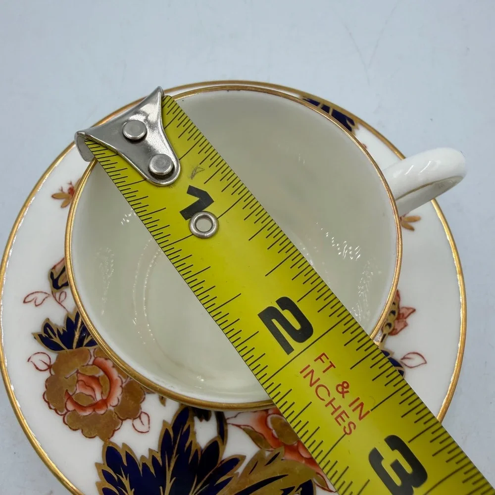 Coalport Bone China Hong Kong Demitasse Espresso Cup Saucer England Imari 1970s